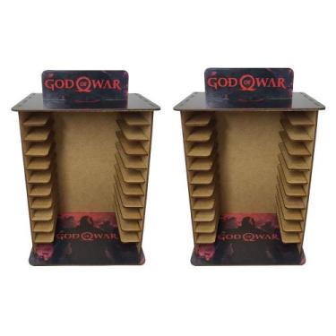Imagem de Kit 2 Porta 11 Jogos Físico Gamer Gow 22x16,3x29,4 Mdf Madeira Adesiva