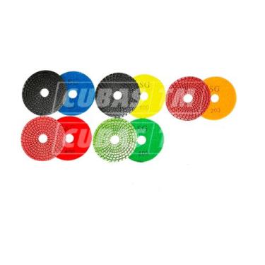 Imagem de 5 Discos De Lixas D Água Diamantada Colorido Polimento Mármore Granito
