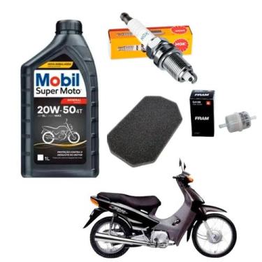 Imagem de Revisão honda dream 100 Vela + Filtro Gasolina E Ar + Oleo - MOBIL