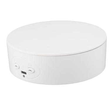 Imagem de Suporte de Exibição Giratório de 360 ​​graus, Plataforma Giratória Elétrica Resistente para Garrafas de Vinho, Relógios Cosméticos (Branco)