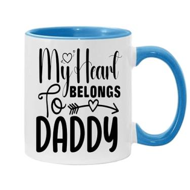 Imagem de SpreadPassion Caneca de café My Heart Belongs To Daddy, presente para namorado e namorada, ideia de presente de dia dos namorados, presente para marido e esposa, ideia de presente de aniversário do
