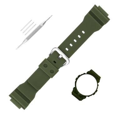 Imagem de Topuly Pulseira de relógio de resina de 21 mm × 16 mm compatível com Casio G-Squad GBA-800 GBD-800, acessórios de substituição para homens e mulheres, verde militar
