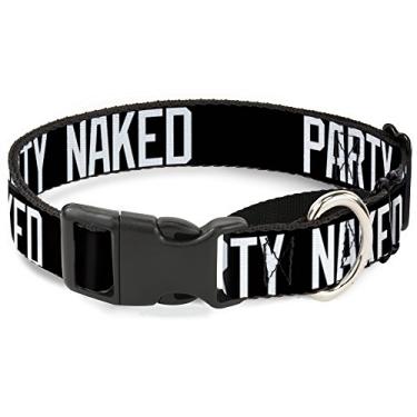 Imagem de Buckle-Down Coleira para cães Party Naked Martingale, preto/branco, 2,54 cm de largura, serve para pescoços de 38,12 a 66,04 cm - Grande