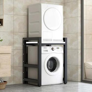 Imagem de Gabinete de máquina de lavar tambor, unidade de armazenamento de máquina de lavar, kit de empilhamento para lavadora e secadora, prateleira de armazenamento para banheiro, cozinha, varanda,