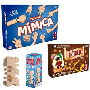 Imagem de Brinquedo Educativo Jogo De Blocos Torre Maluca Em Madeira Com 39 Peças