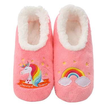 Imagem de Snoozies Pairables Pantufas femininas – Pantufas para casa – Unicórnio, Unicorn, Medium