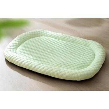 Imagem de OceanEagle Tapete de resfriamento para animais de estimação para gatos e cães pequenos, tecido autorrefrescante, leve, à prova de vazamento, macio e suave, lavável, interno/externo (verde claro,