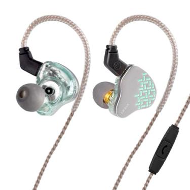 Imagem de Kinboofi Fone de ouvido intra-auricular KBEAR Rosefinch, com cancelamento de ruído, placa frontal de liga de zinco de nível aviacional, fones de ouvido com fio com cabo destacável para Singer