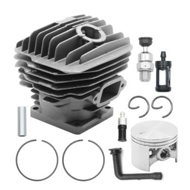 Imagem de laffoonparts Kit de pistão de cilindro 1128 120 1217 52 mm com válvula de descompressão de filtro de linha de óleo, substituição para modelos de motosserra STIHL 046 MS460 MS 460, substituição para