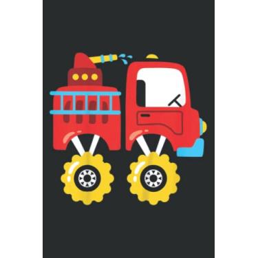 Imagem de Kids Monster Fire Truck Firefighter Truck Big Wheels Toddler Boys: Notebook: Planner, Diary, 6x9 120 Pages, Lined College Ruled Paper, Journal, Matte Finish Cover