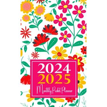 Imagem de 2024-2025 Monthly Planner: Small For Purse, From January 2024 To December 2025 With Holidays, Floral Cover, Pocket Size 4 x 6.5 Inches
