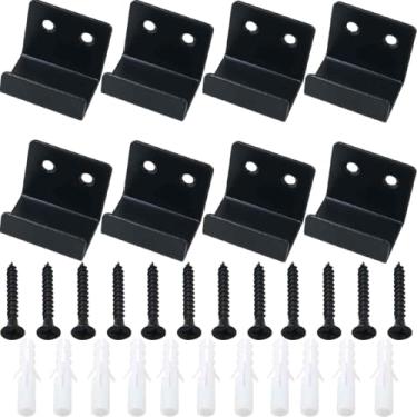 Imagem de WHYHKJ 8 peças de ganchos de exibição de moldura de parede resistentes extra grande 35 x 30 mm com parafusos de aço inoxidável para pendurar quadros de fotos, espelhos, roupas, toalhas, preto