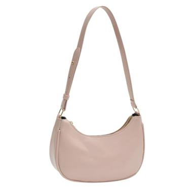 Imagem de Bolsas de ombro pequenas crescentes para mulheres, linda bolsa de mão mini clutch underarm, Rosa suave