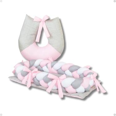 Imagem de Ninho Redutor Bebê Almofada Amamentação Menina Redutor Portátil (Rosa)