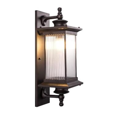Imagem de 22,8 pol. com base E27/26 Fonte de luz externa Villa Luminárias de parede Retro Europeia Luxo Criativo Cor Café Arandelas de parede Moderno Alumínio, Vidro Varanda Luz de parede para Jardim
