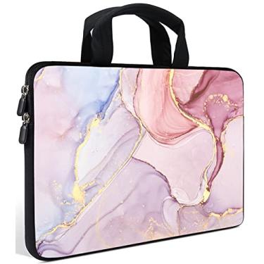 Imagem de AMARY 14 15 15.4 15.4 15.6 polegadas bolsa de laptop capa de neoprene capa de viagem macia para Dell Lenovo Toshiba HP Chromebook ASUS Acer (mármore-1)
