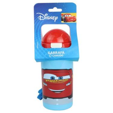 Imagem de Garrafa Infantil Disney Carros com Canudo Personagens Sortidos 500ml -