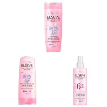 Imagem de Kit L'Oréal Paris Elseve Glycolic Gloss Shampoo + Condicionador + Acidificante