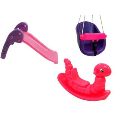 Imagem de Conjunto Infantil Completo  Escorregador Baby, Nhoca e Balanço BB - Va