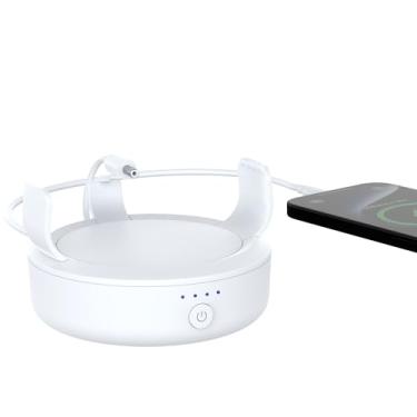 Imagem de Base de Bateria Echo Dot 3 - Suporte de Bateria Portátil de 5000 mAh Suporte para Echo Dot 3 Longa Duração 9 Horas Tempo de Reprodução Base de Bateria para Echo Dot 3 Geração(5000mAh, Branco)