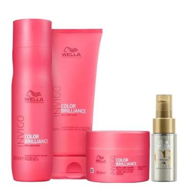 Imagem de Wella Professionals Invigo Color Brilliance Shampoo 250ml+Condicionador 200ml+Mascara 150ml+Oil Reflections Light 30ml