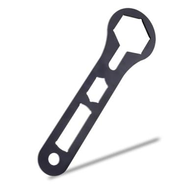 Imagem de jose2015 Ferramenta de tampa de garfo de motocicleta, chave de tampa de garfo para motocicleta, amortecedor de choque, chave externa, porca de embreagem 25,7 cm, preta