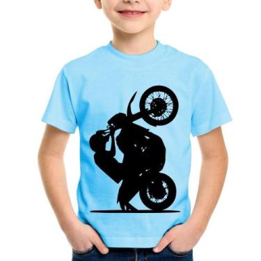 Imagem de Camiseta Infantil Moto Grau XT 660 - Foca na Moda, Azul bebê, 4
