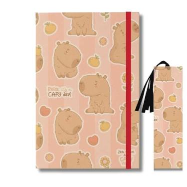 Imagem de Caderno Kraft A5-50 Folhas + Marcador de Página Capivara Fofa 02