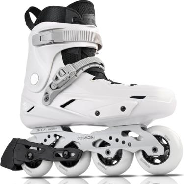 Imagem de Patins em linha para mulheres e homens, COSMOID Roller Skate Blade adulto masculino feminino, tamanho 5-12, lâminas de patins fitness profissionais para TC unissex (cinza, USM7-7.5/USL7.5-8)