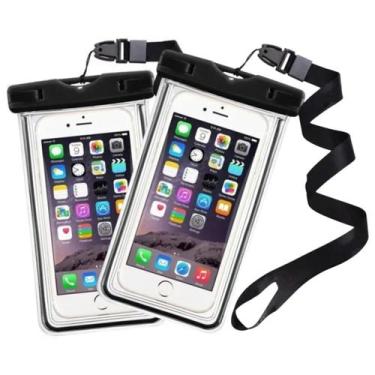 Imagem de Kit 2 Capa Prova D'água Celular Case Lacrada Chuva - Preto - Friburgo 