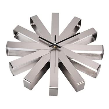 Imagem de Relógio de Parede de Aço Inoxidável Elegante Moderno para Sala de Estar e Decoração de Quarto