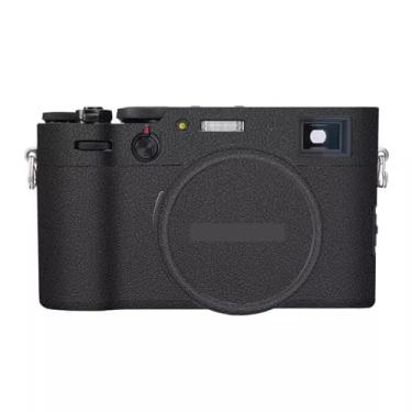 Imagem de JERXTTON Película protetora de vinil para câmera adesivo antirarranhões para Fujifilm X100VI X100 VI (couro preto + couro preto)