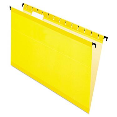 Imagem de Pendaflex Pastas suspensas reforçadas SureHook, tamanho legal, amarelo, corte 1/5, 20/BX (6153 1/5 YEL)