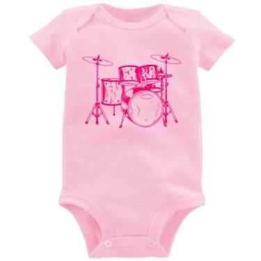 Imagem de Body Bebê Bateria Música (rosa) - Foca na Moda, Rosa bebê, P