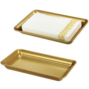 Imagem de Bandeja de Toucador Vintage SheeChung - Farmhouse de Metal Dourado (Pa