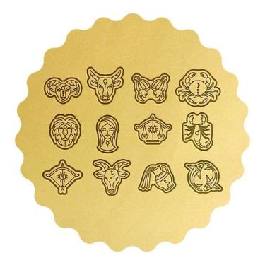 Imagem de Kit 12 Cortadores Represetação Signos Horóscopo - DOCE IMPRESSO,  6cm