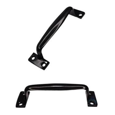 Imagem de Puxador Alça De Alumínio P/ Porta Camarão 10cm Preto15 peças - FERRAGE