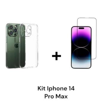 Imagem de Película 3D De Vidro Para Iphone 14 PRO MAX + Capa Capinha Transparent