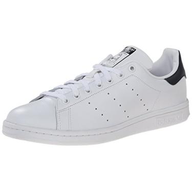 Imagem de Tênis de couro masculino Adidas Originals Stan Smith, Core White/Core White/Dark Blue, 4
