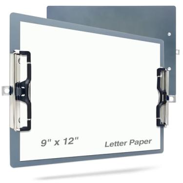 Imagem de LIUSHUN Prancheta De Metal De Alumínio Resistente Inoxidável Pendurável Com Suporte Para Caneta Placa De Clipe Duplo Tamanho Carta A4 9 X 12,6 Para Escola Escritório Negócios Profissionais Médicos O