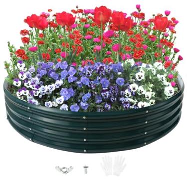 Imagem de XGMDD Cama de jardim elevada galvanizada, caixa de cultivo de metal XX para plantas de jardinagem, kit de canteiros elevados acima do solo, recipiente de jardim elevado para ervas, vegetais, flores,