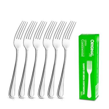 Imagem de Kit 6 Garfo Mesa A�o Inox Grande Bar Restaurante Buffet Talheres pesado luxo