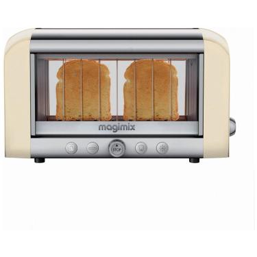 Imagem de Torradeira Elétrica 2 Fatias com 4 Níveis de Tostagem Função Descongelar e Bandeja de Migalhas Removível, 110V 1450W, Magimix, Creme