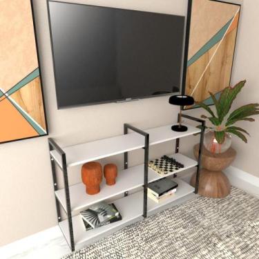 Imagem de Rack Prateleira industrial home parede hack bancada rack rak branco of