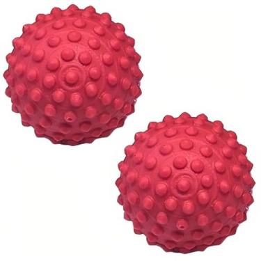 Imagem de Kit 02 Bolinha Cravo Fisioterapia Anti Stress Mão Bola Pet (Vermelho)
