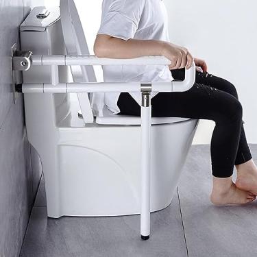 Imagem de Barra de banheiro dobrável, barra dobrável para banheiro para deficientes, barra de suporte de vaso sanitário dobrável, barra de apoio para vaso sanitário