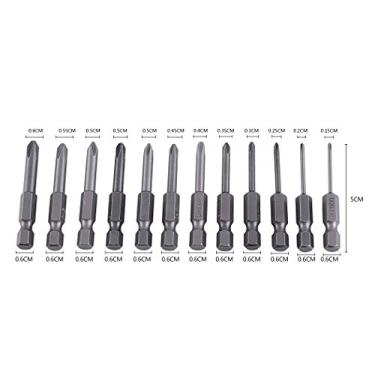 Imagem de 12pcs 50mm Comprimento de 1/4 Polegada Héxil Shank S2 Cruz Magnético Chave Bit para Exercícios Elétricos, Exercícios de Ar