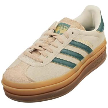 Imagem de adidas Originals Tênis feminino Gazelle Bold, Branco creme/verde universitário/bege mágico, 34