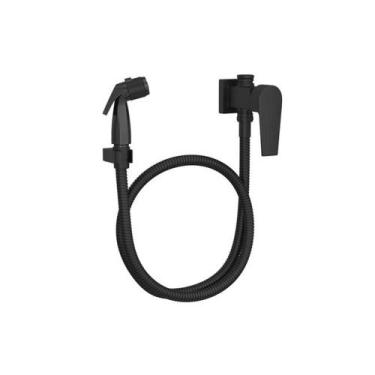 Imagem de Ducha Higienica Com Registro Level E Derivacao Black Matte - DECA META