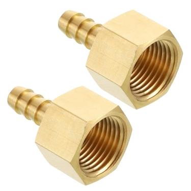 Imagem de Kozelo Pacote com 2 conectores adaptadores de farpa de mangueira de latão, 8 farpas de mangueira para conexões fêmeas NPT de 1,27 cm para máquinas domésticas, banheiras de massagem, sistemas de